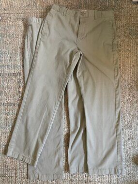 Lot of 2 Cat & Jack Boys Unisex Straight Fit Chino Uniform Pants Khaki 18 EUC